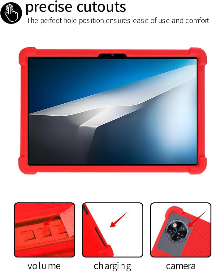 for DOOGEE Tab A9 pro+ Tablet 10.92 inch Tablet CaseBOVUGAC Soft Silicone Adjustable Stand Shockproof Kids Friendly for DOOGEE Tab A9 pro Plus 10.92 Tablet(Black)