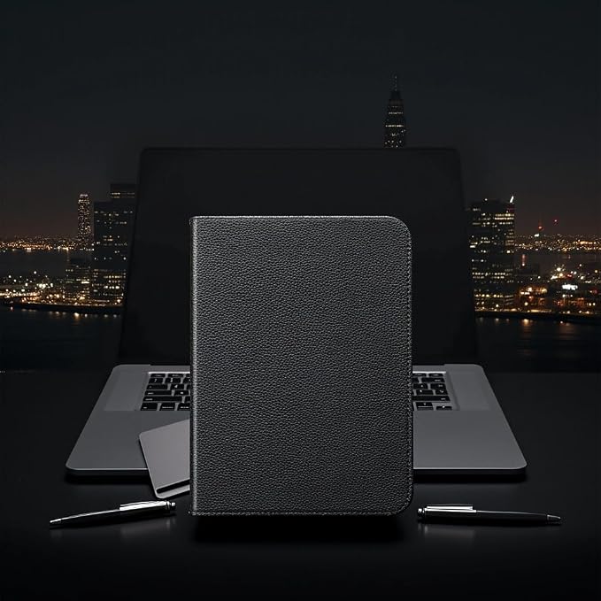 Leather Case for iPad Air 11 M2/M3/M4 &amp 10.9 4th/5th Gen Black | 2024-2026 2020/2022 Protective Shockproof Smart Cover Adjustable Stand Auto Wake/Sleep and Multiple View Angles