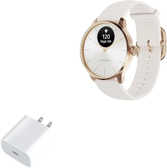 BoxWave Charger Compatible with Withings ScanWatch Light - PD GAN miniCube (30W) 30W Tiny PD GAN Type-C Wall Charger - Winter White
