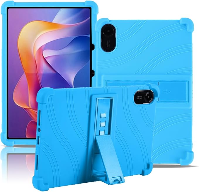 Case for Xiaomi Redmi Pad 2 Tablet 11inchNOUKAJU Tablet Protection CaseAdjustable BracketSoft SiliconeSilicone Protection Cover for Redmi Pad 2(Black)