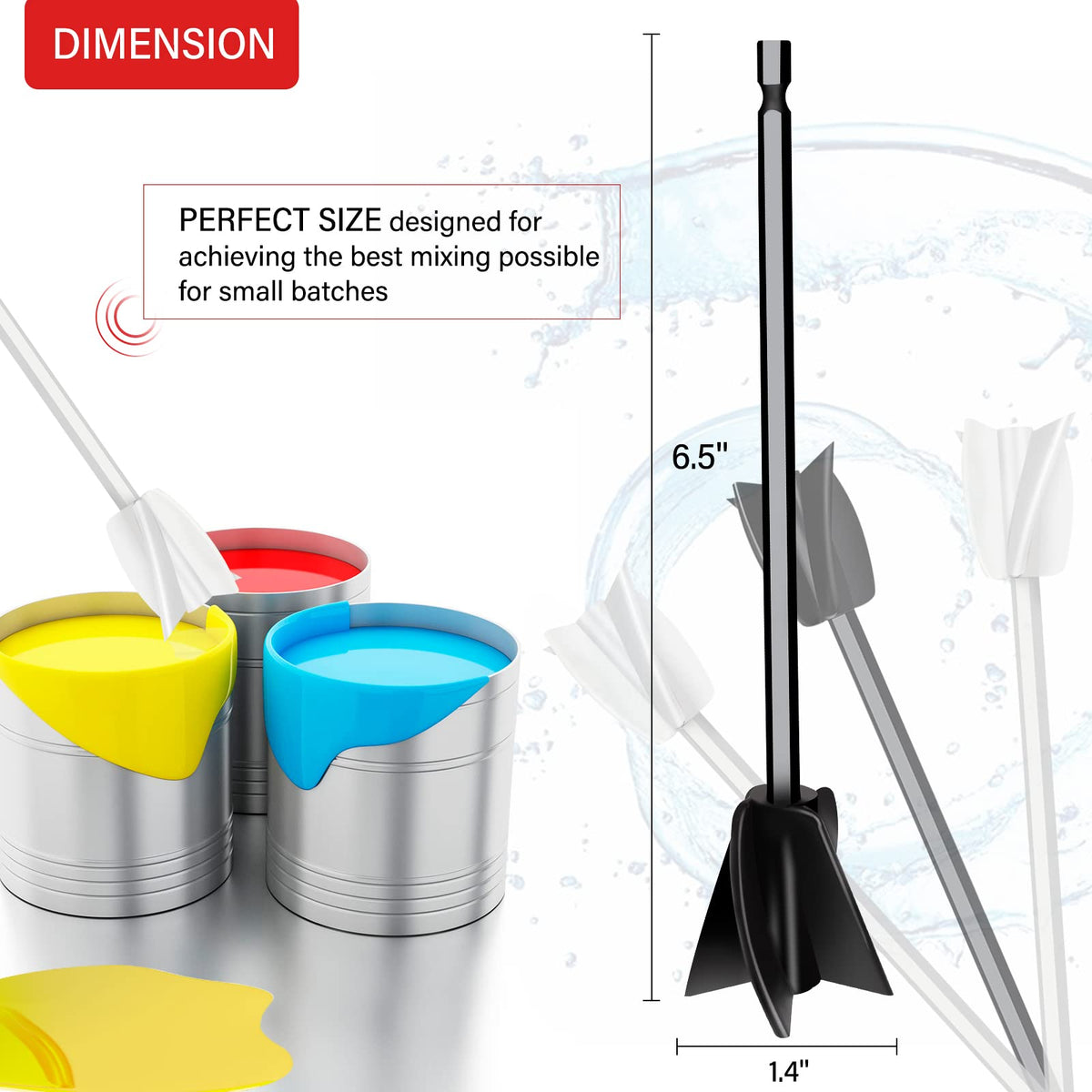 4 Pcs Resin Mixer Paddles for Resin Drill, Epoxy Mixer Attachment for Drill, Paint Mixer/Paint Stirrer for Mixing Resin, Epoxy, Silicone Molds