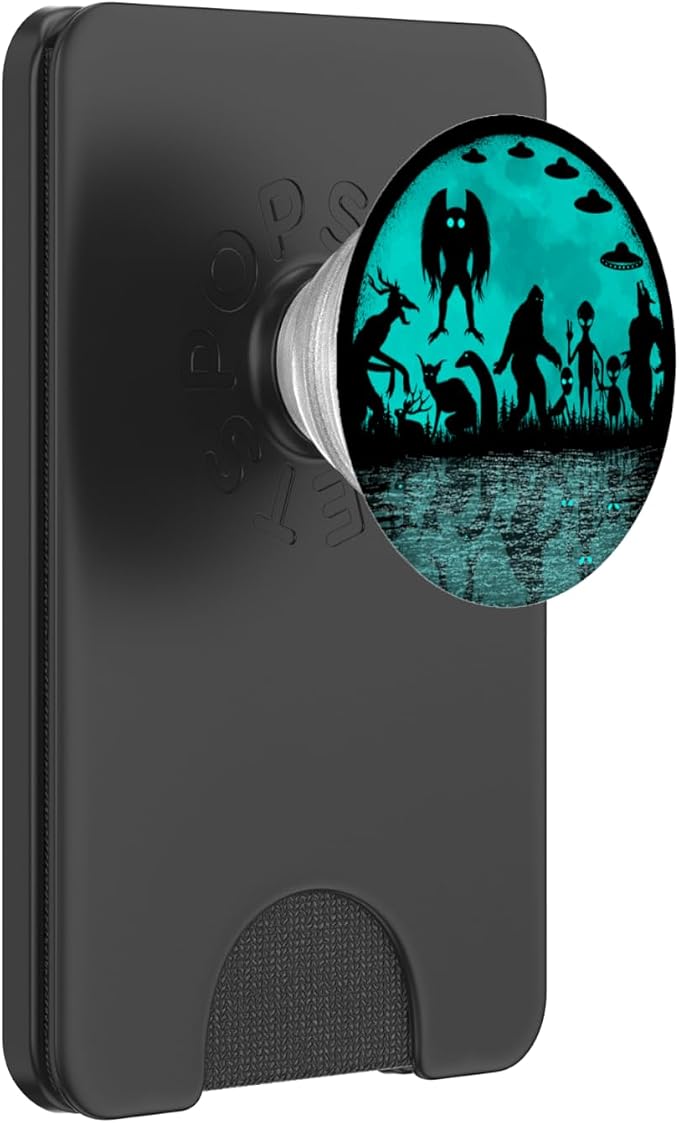 Bigfoot Loch Ness Monster Mothman and Alien Funny Cryptid PopSockets PopGrip for MagSafe