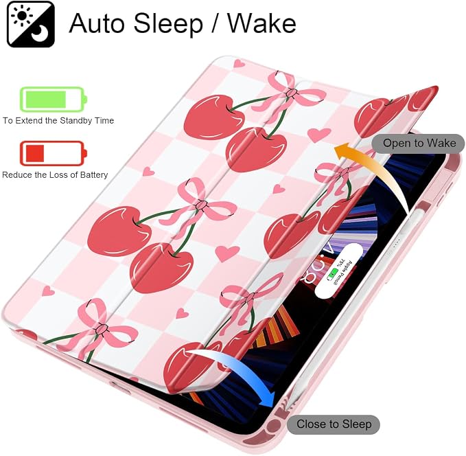 Mektron Case for 2026 iPad Air 11 inch M4 8th (M3 2025 7th /M2 2024 6th) Compatible with iPad Air 10.9 (2022 5th Gen /2020 4th Gen) Shockproof Clear Shell Blue Bows &amp Flowers