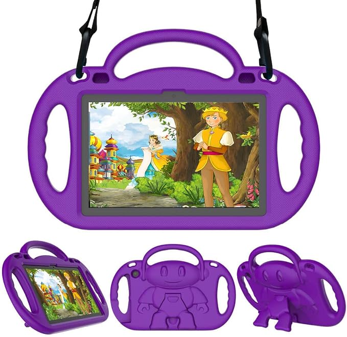Kid-Proof Case for 8 Inch Tablet(12th/10th Generation 2024/2022/2020 Release) - Durable Shockproof Protective Cover with Shoulder Strap for 8 Plus Tablet Not for iPad Samsung Tablet Black