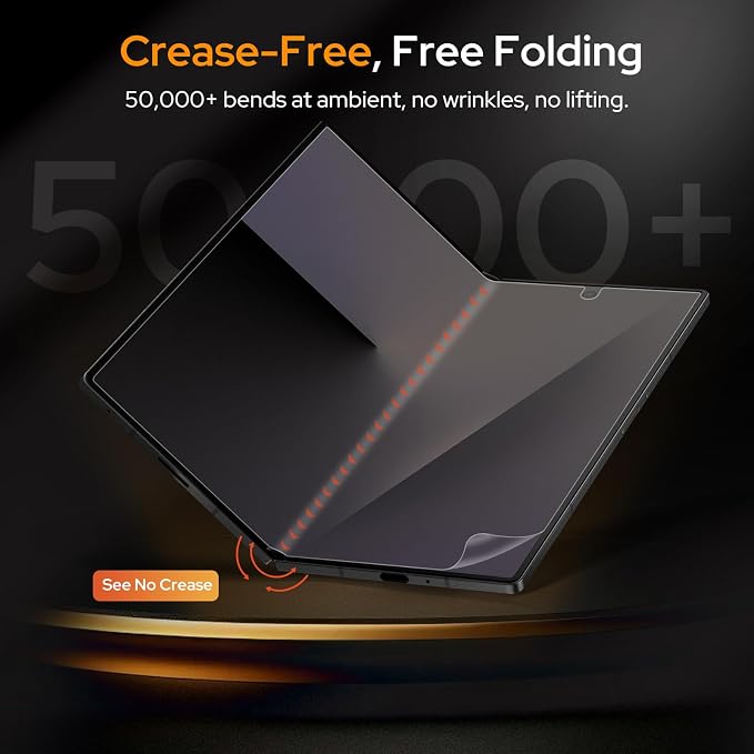 KCT AlignGuard Pro Screen Protector for Galaxy Z Fold 8 Ultra &amp Z Fold 7 | 2 Inside + 2 Front Flexible Film Auto Alignment Auto Repair Bubble Free High Sensitivity