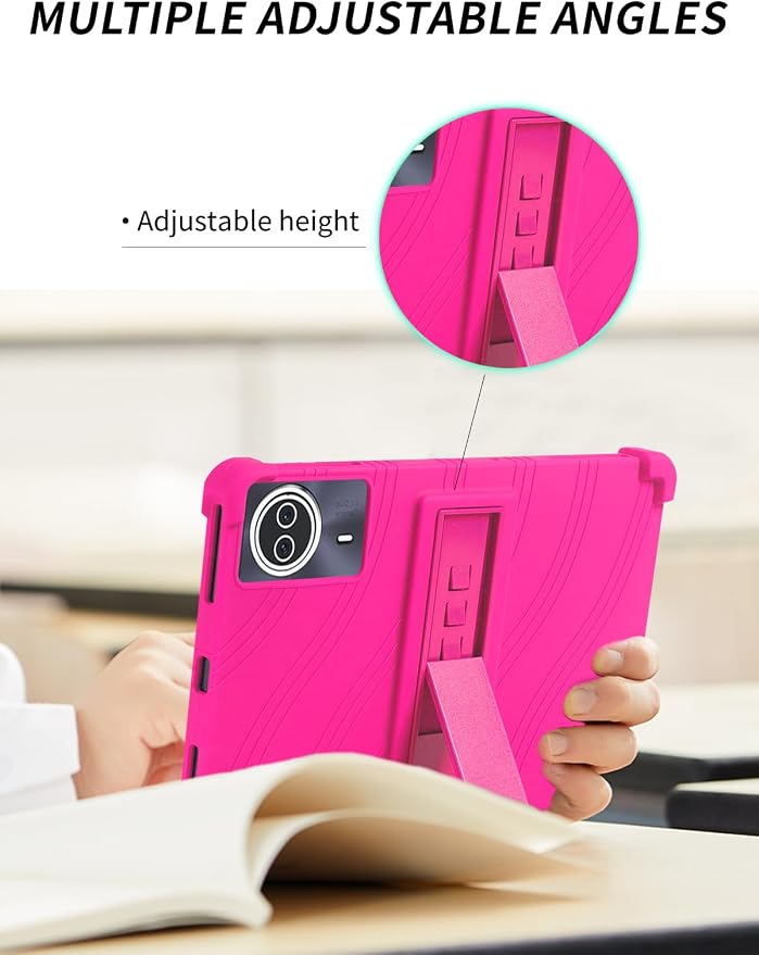 Case for TCL NXTPAPER 14/Callsky-Tech Ctab 14/BEYODFU A140 Tablet 14 inch，WUNIAK Shock Proof Lightweight Stand Rubber Shell Protective CoverKids Friendly Soft Silicone Adjustable Stand CoverBlack