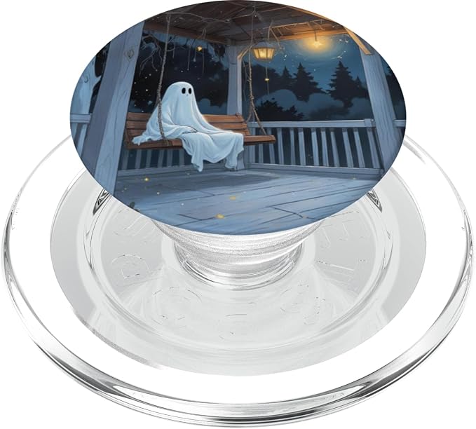 Ghost Sitting on Porch Swing at Night PopSockets Adhesive PopGrip