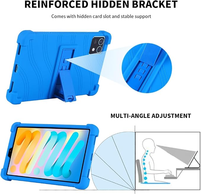 for TECLAST T50 mini Tablet 8.7 Inch CaseShockproof Soft Silicone Adjustable Stand Protective Cover for TECLAST T50 mini 8.7 inch Tablet (Black)