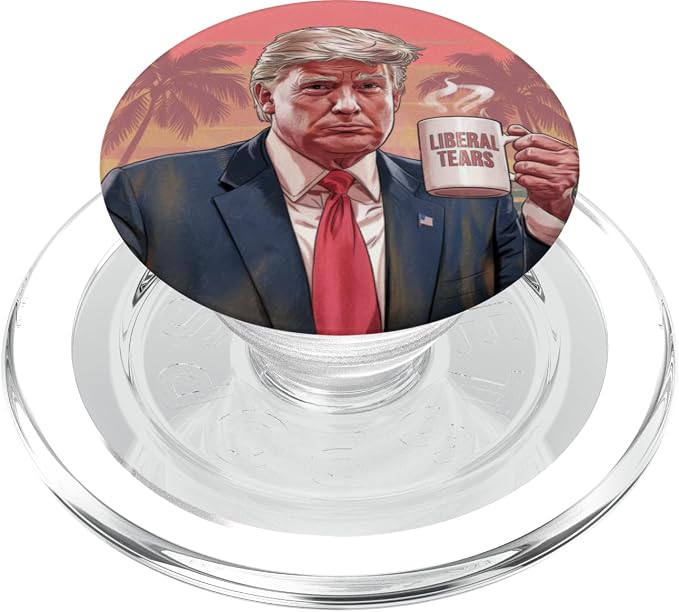 Donald Trump Miami Sunset Funny Liberal Tears Coffee Mug PopSockets PopWallet for MagSafe