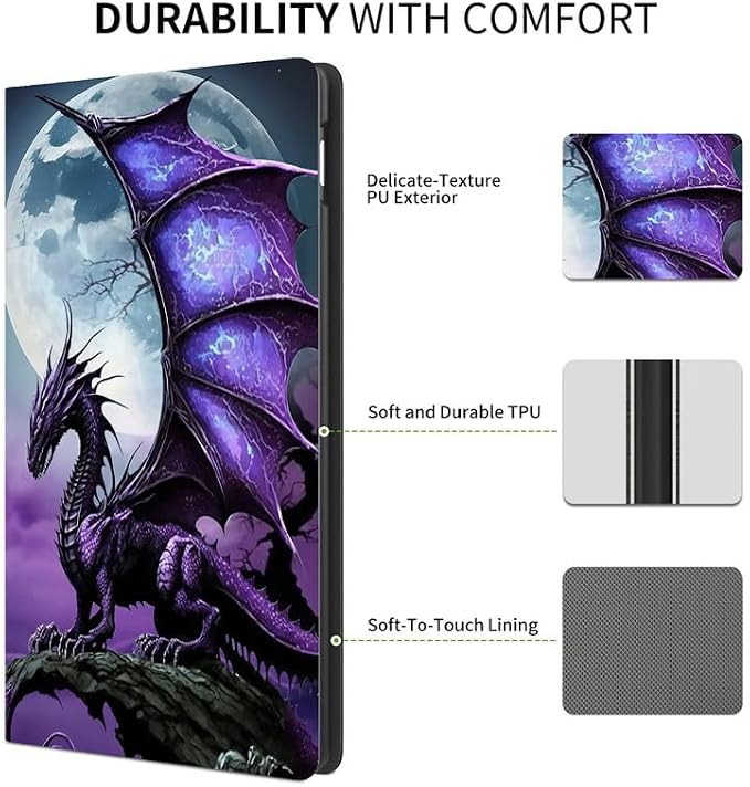 FUYOCWE for Fire HD 10 Tablet Case (13th Generation2023 Release10.1) PU Leather Multi-Angle Folding Stand Smart Flip Cover for Amazon Kindle Fire HD 10 13th Gen-Arcient Dragon