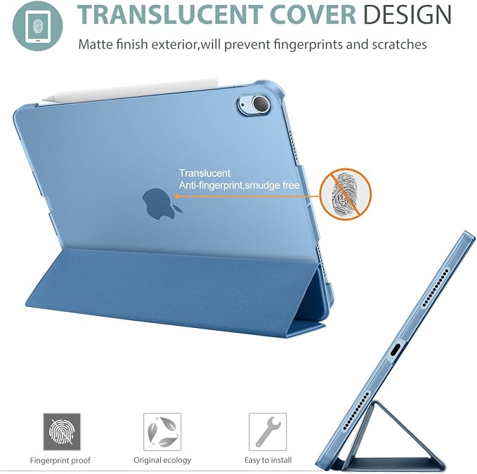 ProCase Smart Case for iPad Air 11-inch M4/M3/M2 &amp Air 10.9 5th/4th Gen | Hard Back Cover with Auto Sleep/Wake Slim Lightweight Case for iPad Air 11 2026/25/24 &amp 10.9 2022/2020-Aqua