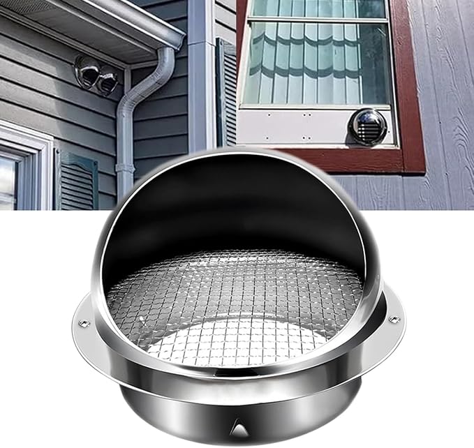 304 Stainless Steel Range Hood Exhaust Pipe, Weatherproof Cap, Exterior Wall