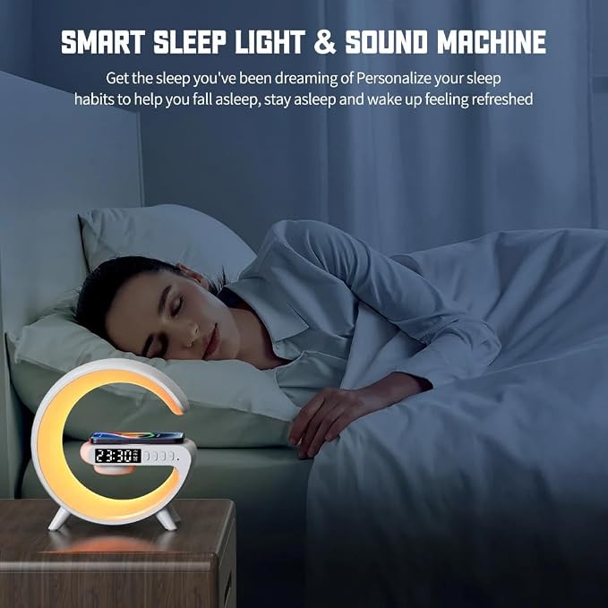 Desktop Mobile Phone Wireless Charger Pad Stand RGB Night Light Fast Charging Station for iPhone Samsung Xiaomi Huawei (Black)