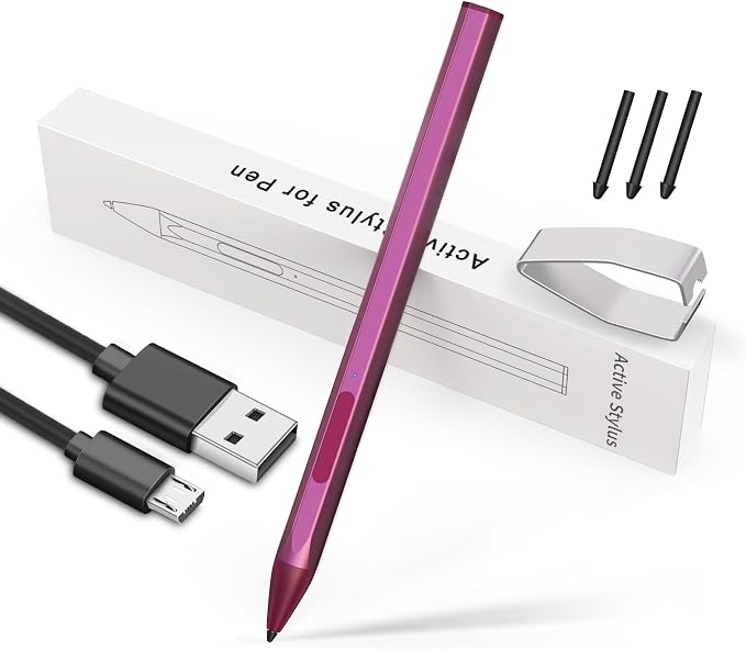 Stylus Pen for Microsoft Surface Pro 11/10/9/X/8/7/6/5/4/3Surface Go/Go2/Go3Book3/2/1Surface Laptop7/6/5/4/3/2/1Studio 2 (Black)