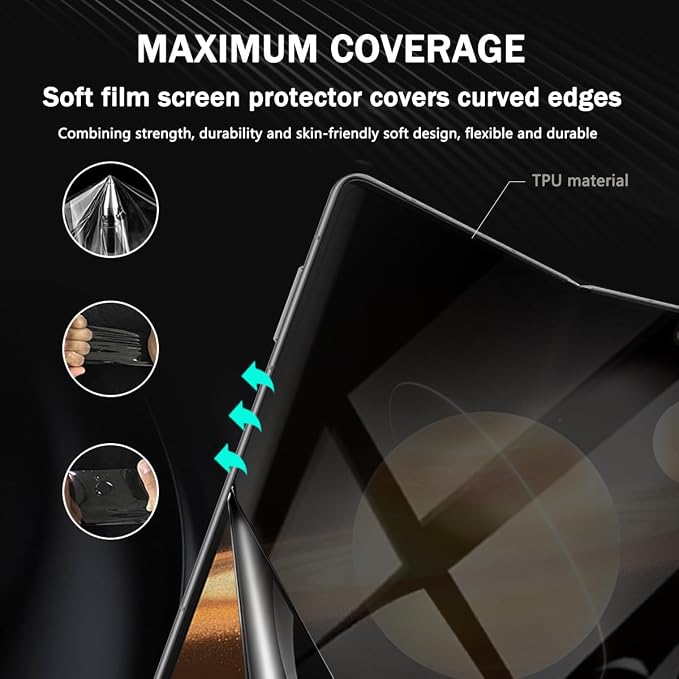for iPhone 17 Pro Max Back Screen Protector Flexible Film Not Glass with Camera Lens Protector 2+2 Pack Self-Healing Anti Scratch HD Clear Soft TPU Protective Hydrogel Film