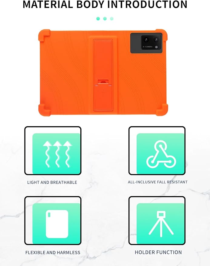 Case for DigiLand-S10 10.1 Android 14 Tablets，WUNIAK Shock Proof Lightweight Stand Rubber Shell Protective CoverKids Friendly Soft Silicone Adjustable Stand CoverBlack