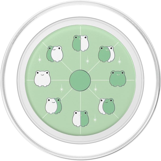 Frog Moon Phases in Aesthetic Light Green PopSockets Adhesive PopGrip