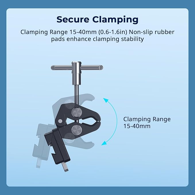 SMALLRIG V-Mount Crab-Shaped Clamp, 15-40mm Non-Slip Clamp, 1.5kg Load-Bearing Compatible with Multiple Brands of V-Mount Batteries - 5313