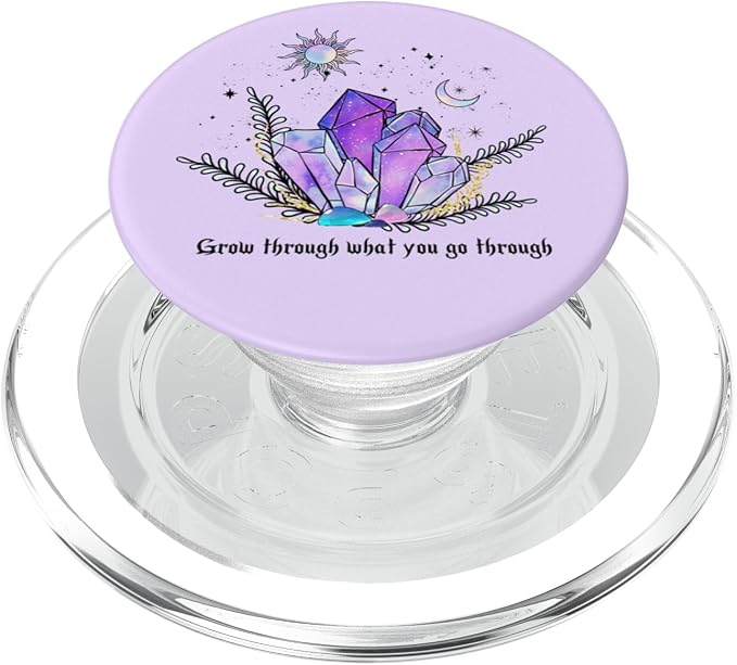 Purple Sun Moon Stars Celestial Mystical Crystals PopSockets Adhesive PopGrip