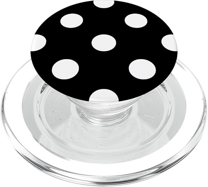 Polka Dot Black and White Pattern PopSockets Adhesive PopGrip