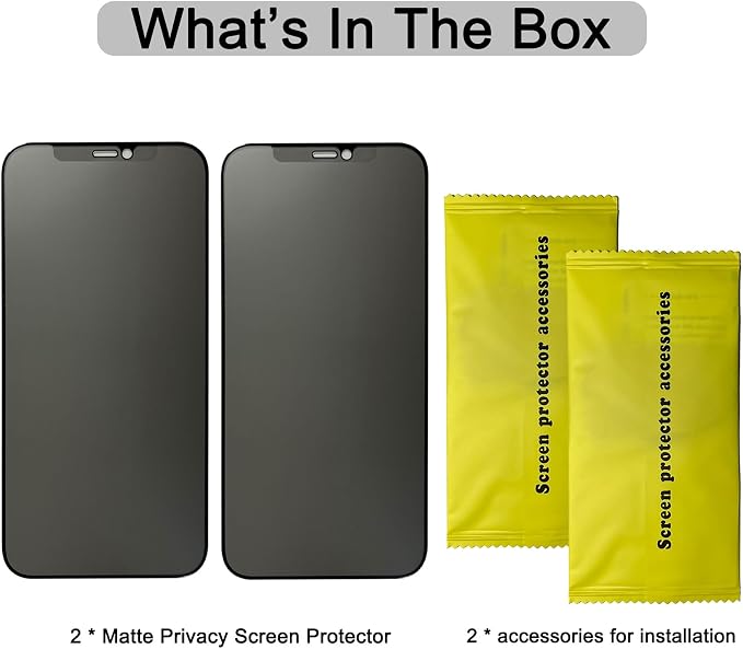 2 Pack Compatible with iPhone 12 Pro Max 6.7 Matte Privacy Screen Protector Anti-Glare Anti-Spy Scratch Resistant Tempered Glass Film Anti-Shatter Rounded Edge Full Coverage