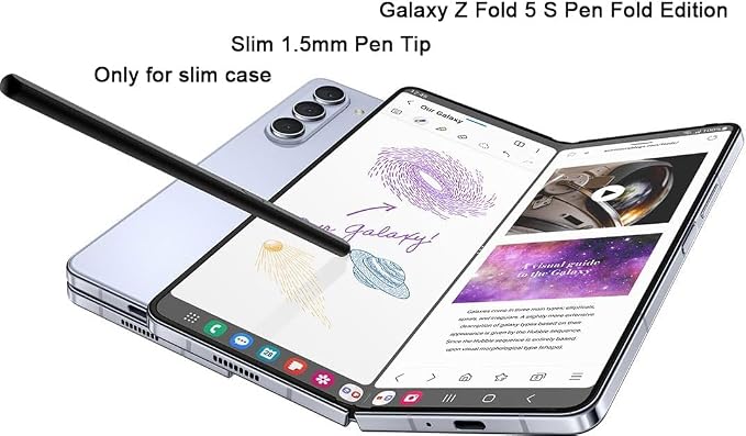 Galaxy Z Fold 6 / Fold 5 S Pen Fold Edition Replacement for Samsung Galaxy Z Fold 5 / Fold 6 5G Touch Stylus S Pen + Tips/Nibs (Black)