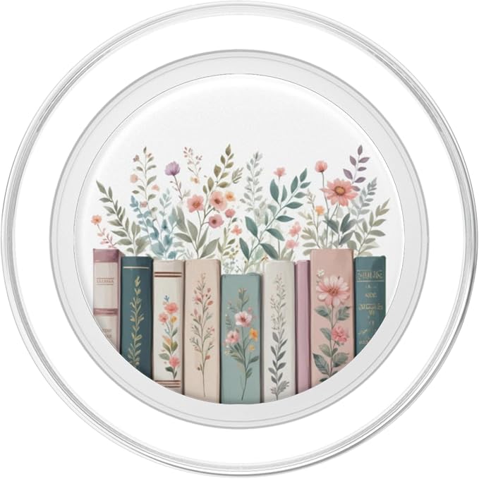 Bookish Booktrovert Reading Book Lovers Flower Floral PopSockets PopWallet for MagSafe