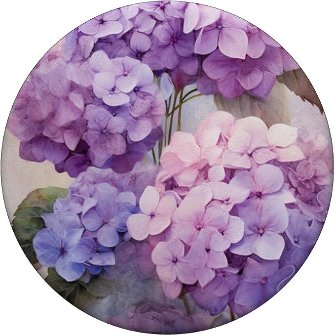 Vintage Floral Purple Hydrangeas Pastel PopSockets MagSafe PopGrip for iPhone