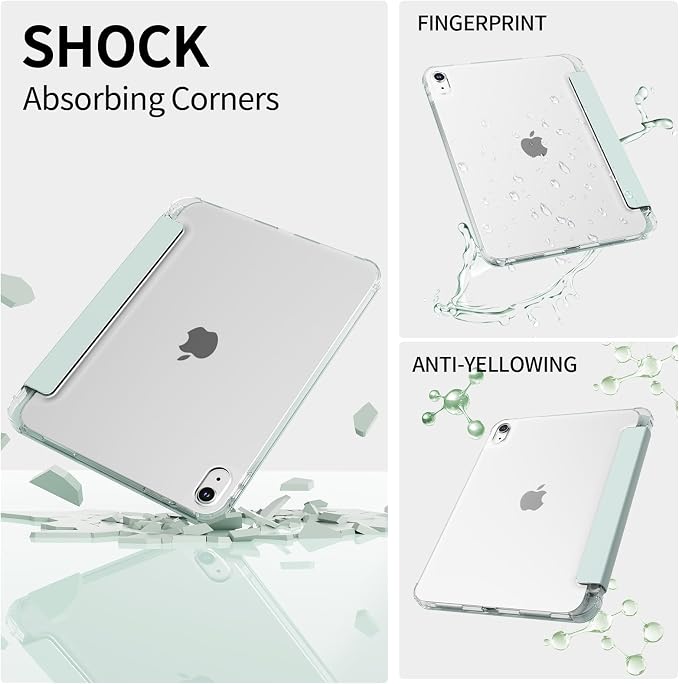 Shockproof Translucent Case with Pencil Holder for iPad Air 11/10.9 4th-8th