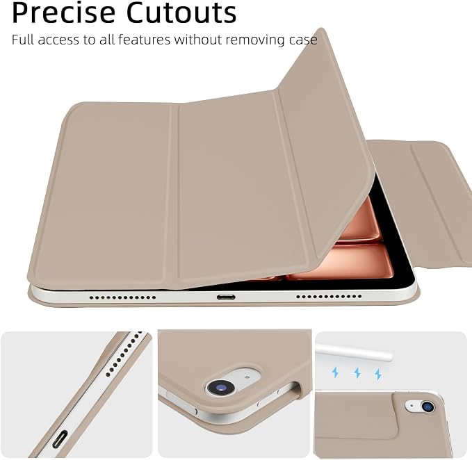 for iPad Air 13 inch M4/M3/M2 Case (2026/2025/2024Model A3268/A3269/A3271) Auto Sleep/Wake and Magnetic Closure Slim Trifold Stand Case PU Leather Cover Support Apple Pencil Pro Black