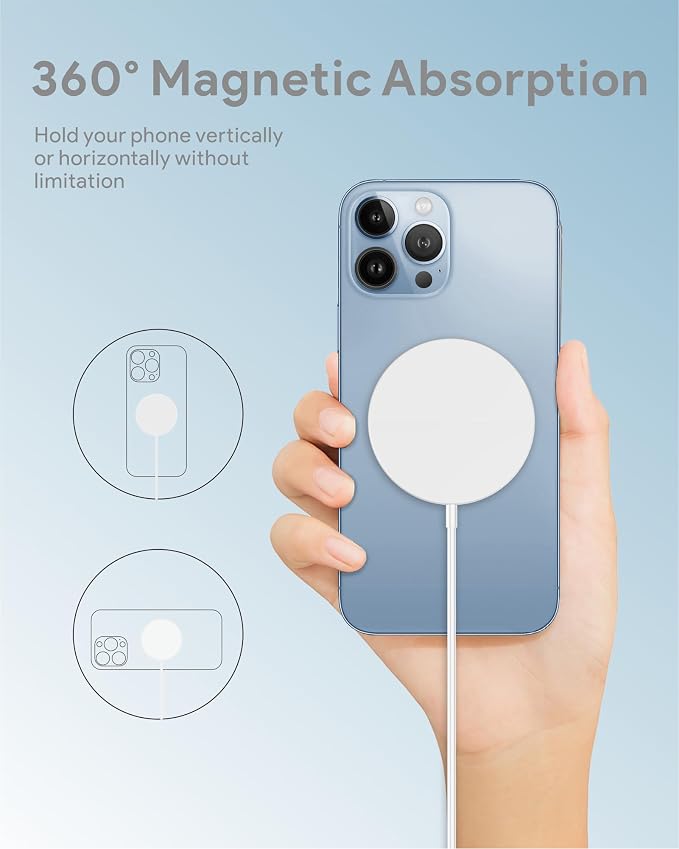 COKOEYE Magnetic Wireless Charger 2-Pack for iPhone Wireless Charger Pad Max Fast for Magsafe Phone Adapter for iPhone 16/16 Plus/16 Pro/16 Pro Max/15/15 Pro/15 Plus/ 14/13 Series/AirPods Pro 2