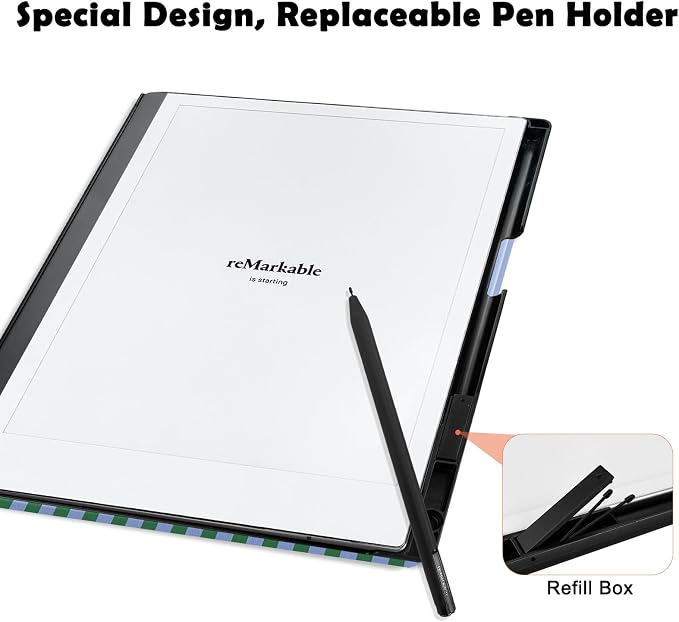 Case for Remarkable 2 Paper Tablet 10.3 2020 ReleasedLightweight and Hard Back Shell Protective Book Folio Cover with Built-in Pen HolderComes with Remarkable 2 Pen Tips.