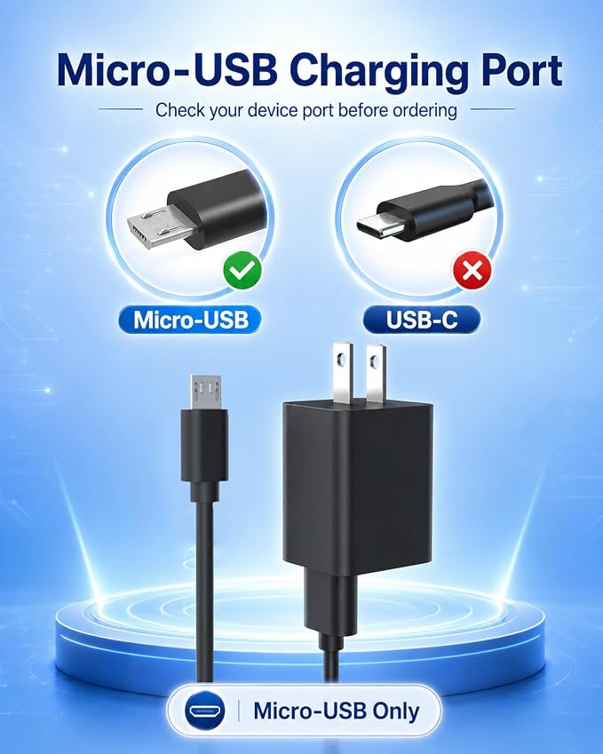 Superer Fast Charger Fit for Samsung Galaxy J7 /J7 Prime /J7 Crown /J7 v /J7 Star /J3 /J3 Orbit /J3 Star /J3 v /J2 /J6 /J6+ /J4 /J4+ /J8 - Cell Phone Adapter with Micro USB Charging Cable Cord 5FT