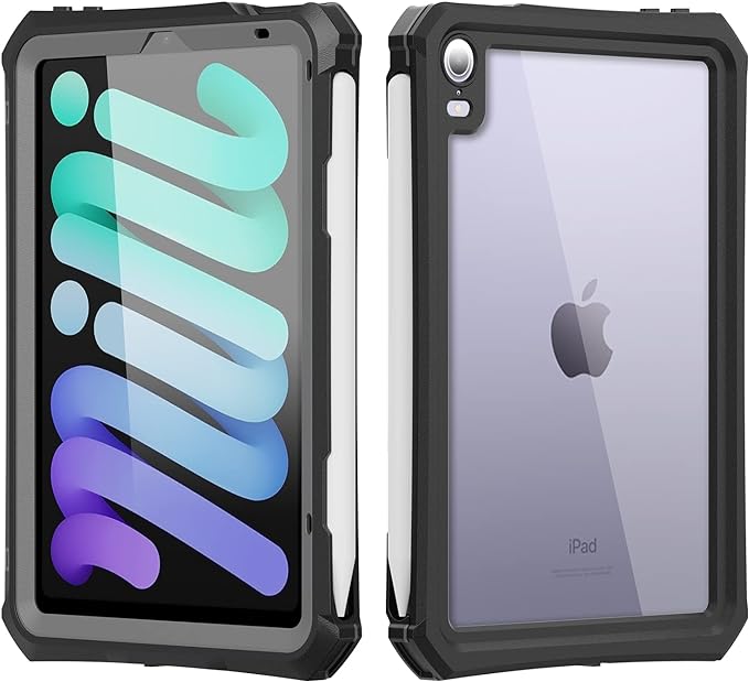 10.2 Waterproof Case Compatible with iPad 9th 8th 7th Generation 2021/2020/2019 Built-in Screen Protector with Strap Stand Pencil Holder Full Body Heavy Duty Protective Shockproof