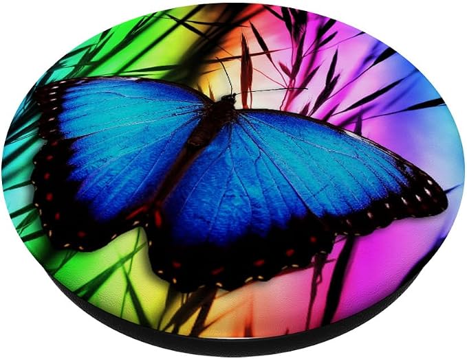Butterfly Phone Grip Pop Out Holder Rainbow Butterfly Blue PopSockets Adhesive PopGrip