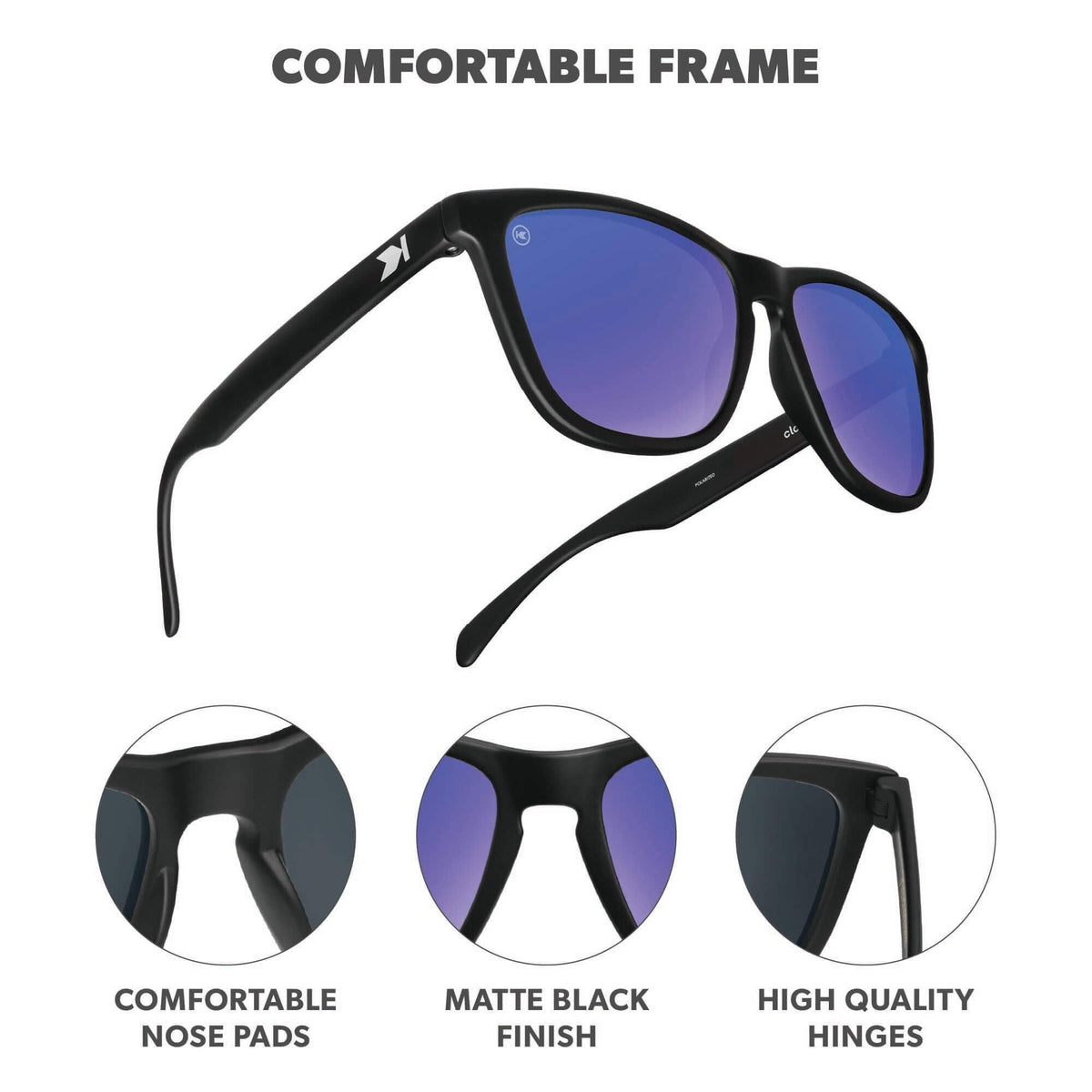Knockaround Square Polarized Sunglasses for Men & Women - UV400 Protection