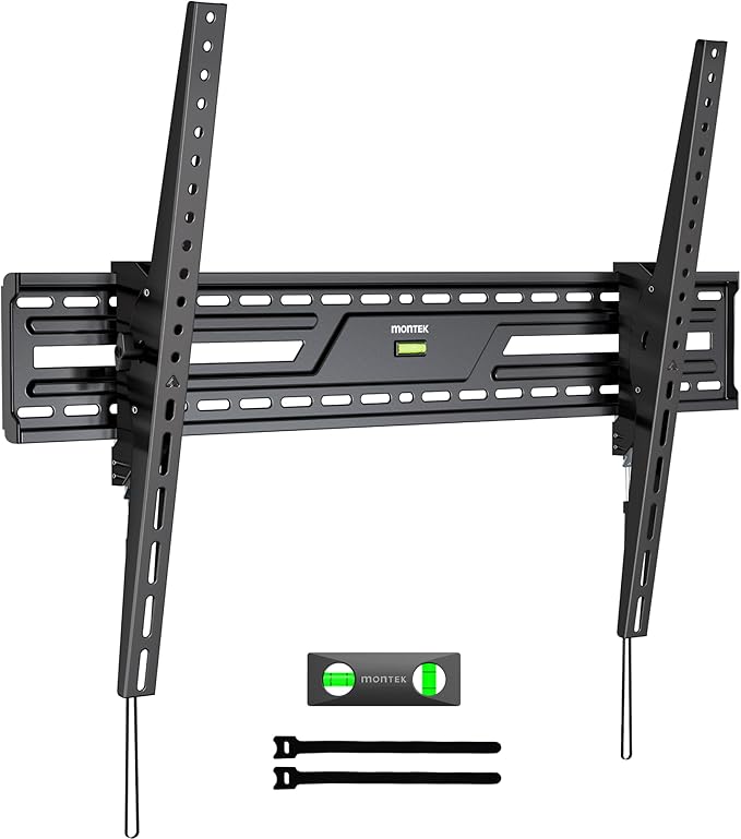 monTEK 15°Full Tilting TV Wall Mount for 50-100 inch Large TVs up to 220 LBS & 900x600mm Vesa, Effortless Tilt & Lock Heavy Duty TV Wall Mount Fits 32″/24″/18″/16″ Wood Studs TM1005W-LT