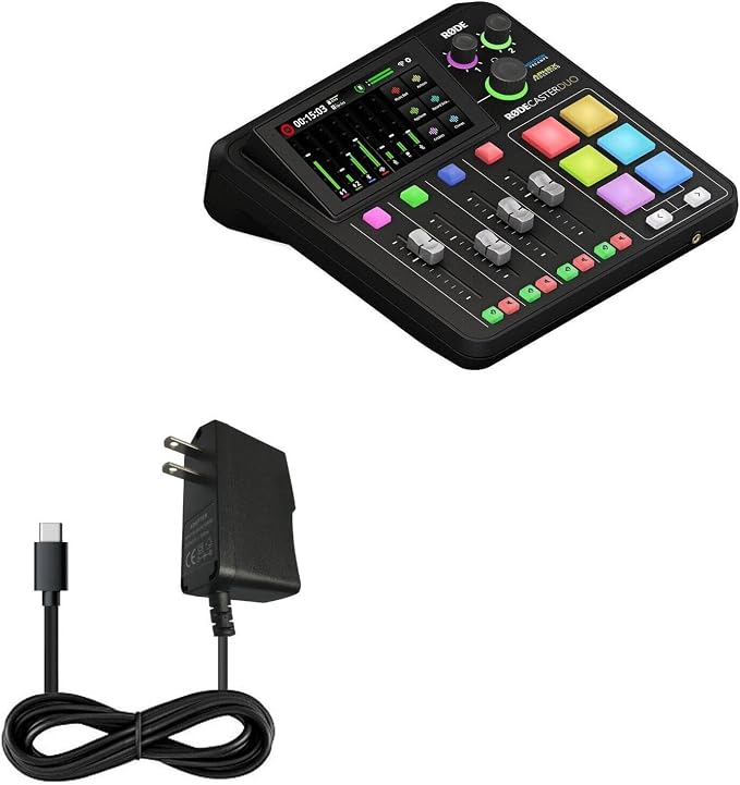 BoxWave Charger Compatible with RODE Caster Duo Integrated Audio Production Studio - Wall Charger Direct (15W) Rapid Charge Your Device with Built-in 3ft Cable