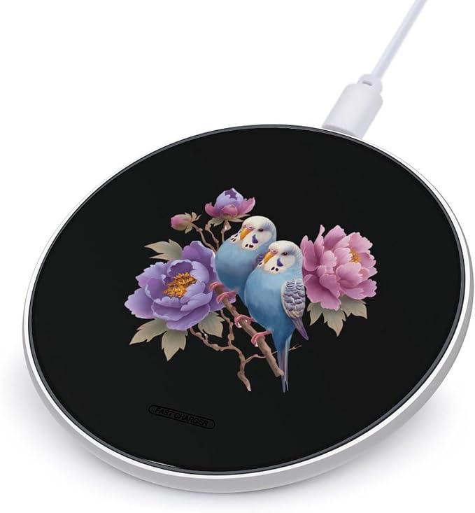 Budgie Bird Wireless Charger SlimWireless Charging Pad Anti-Slip Charger Mat for Men Women