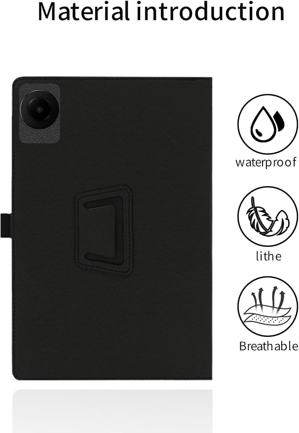 Case for TCL TAB 8 Gen 2 8.7 inchFolding Stand ProtectiveBOVUGAC Case Cover with Pencil HolderWrist StrapFull ProtectionPremium PUScratch Resistant(Black)
