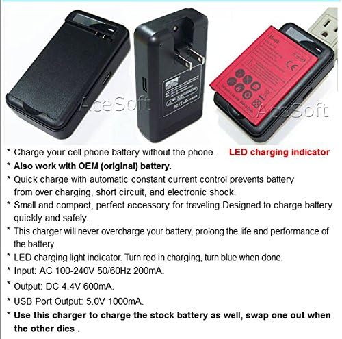 Portable Dock Wall USB/AC Battery Charger 3feet Micro USB Cable Compatible with MetroPCS LG Stylo 3 Plus MP450
