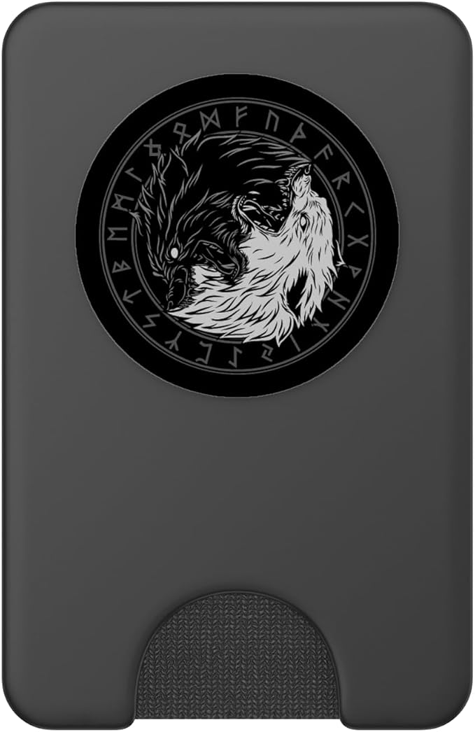 Sons of Fenrir - Sköll and Hati - Ying Yang Wolf PopSockets Adhesive PopGrip
