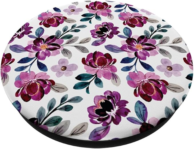 Beautiful Violet Floral Watercolor Flowers PopSockets Adhesive PopGrip