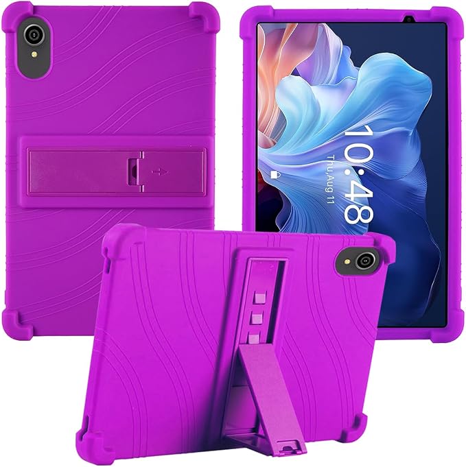 for ApoloSign EP103A 10.1 Tablet CaseBOVUGAC Soft Silicone Case Adjustable Stand Shockproof Kids Friendly (Black)