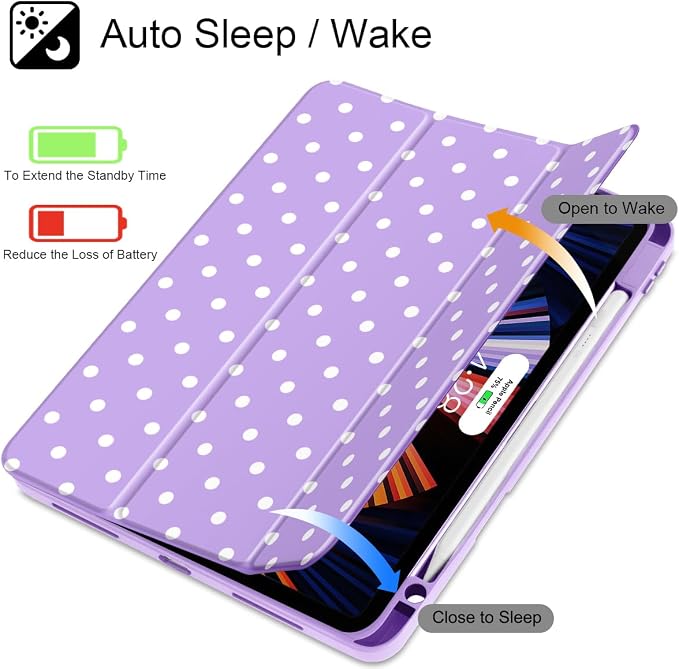 Tuiklol for iPad Pro 11 Inch 4th / 3rd / 2nd / 1st Gen (2022 2021 2020 2018) Case -Built-in Pencil Holder Shockproof Cover Clear Transparent Back Shell with Auto Wake/Sleep Black Flower