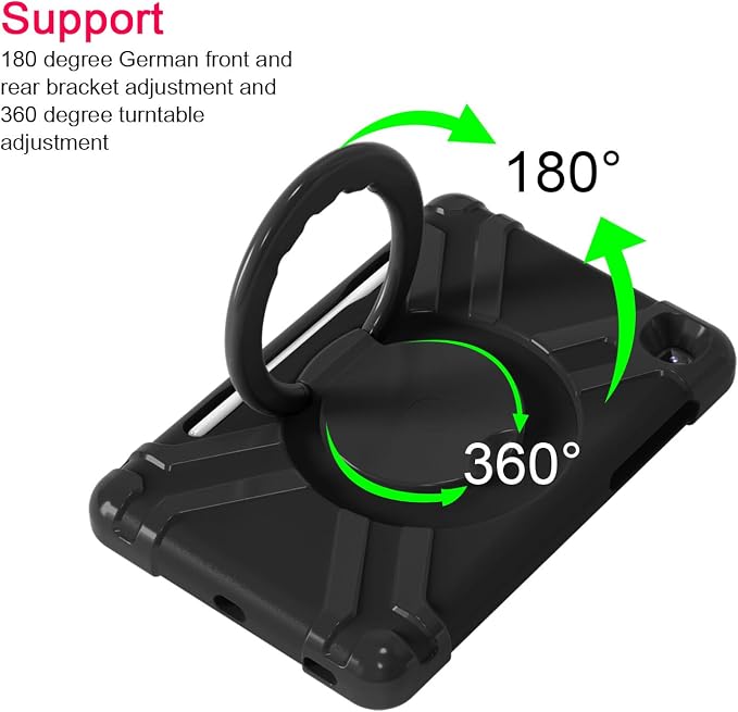 AKABEILA Compatible with Amazon Fire HD 8 2020/2022 Tablet Case，Rugged Kids Case with Stand Lightweight Shockproof Kids Friendly Tablet Cover Black