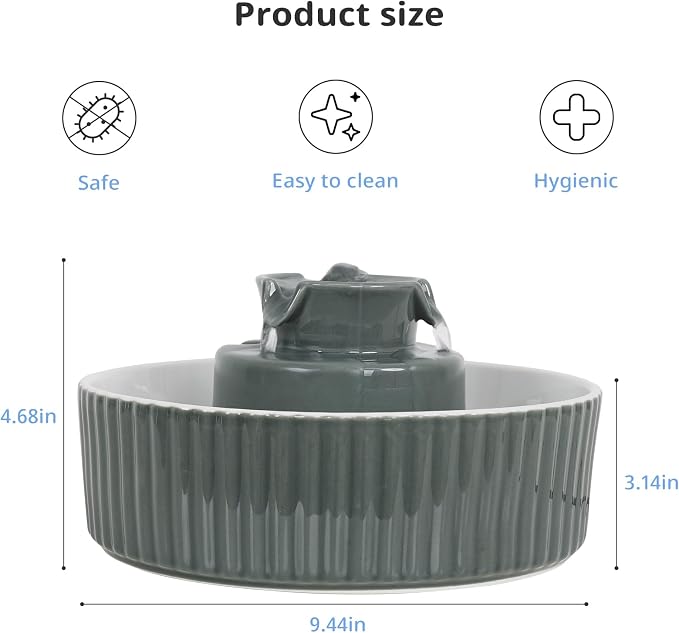 Ceramic Cat Water Fountain, 2.1L/71oz Cupcake Pet Water Fountain