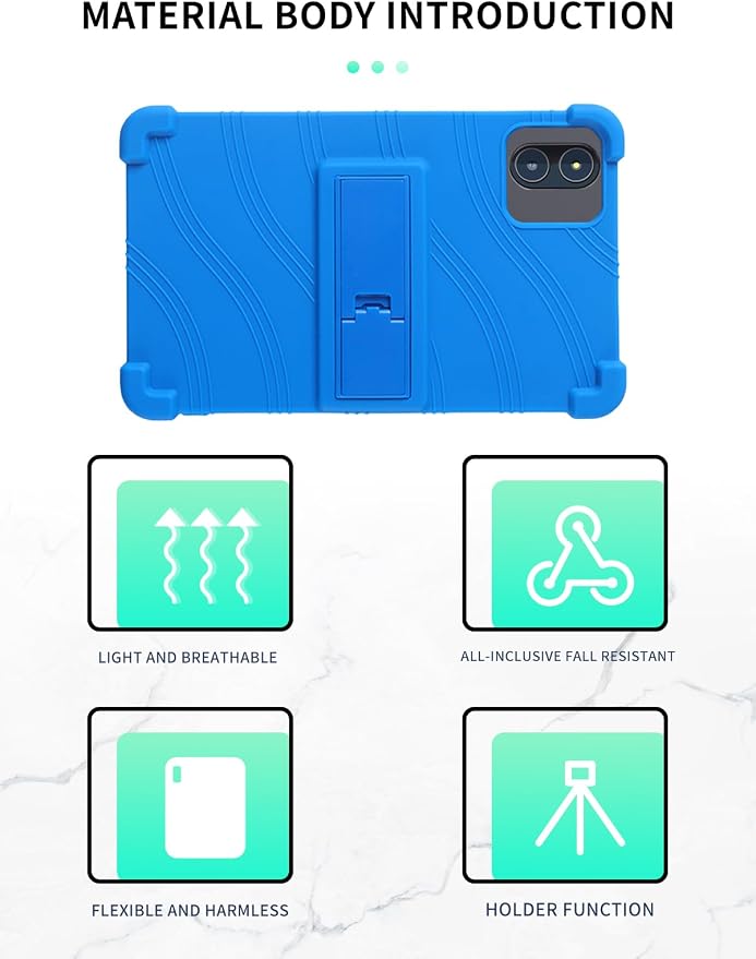 Case for Zuleisy E8A Android 15 Tablet 8.7 inch，WUNIAK Shock Proof Lightweight Stand Rubber Shell Protective CoverKids Friendly Soft Silicone Adjustable Stand CoverBlack