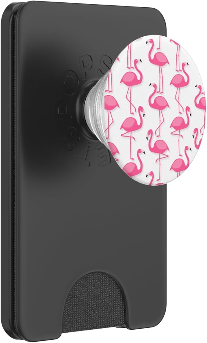 Pink Flamingo Flamenco Party White Background PopSockets Adhesive PopGrip