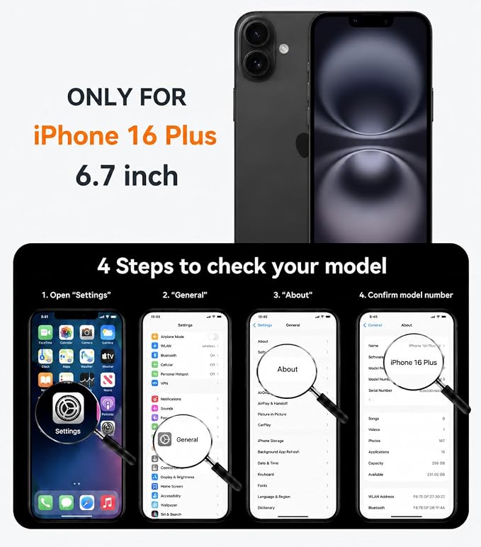 Magnetic Design for iPhone 16 CaseCompatible with MagSafe[Military Grade Drop Protection] Camera Lens Protector Cover Logo View Dust-Proof Matte Shockproof Protective CoverNavy Blue